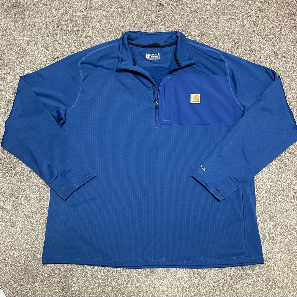 Men’s Carhartt Force Relaxed Fit Mock Neck 1/2 Zip Size XL